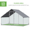 9.8' x 6.6' x 6.6' Chicken Coop Cage, Outdoor Chicken Run w/Cover & Lockable Door