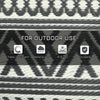 Reversible Outdoor Rug Waterproof Plastic Straw RV Rug with Carry Bag, 9' x 18', Grey and Cream White Boho