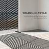 6.5FT Decorative Outdoor Divider, Metal Privacy Screen with Stand, Triangle Style, Black