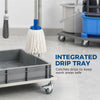 Cleaning Rolling Janitor Cart with Locking Wheels Cleaning Cart with Integrated Drip Tray 4 Casters
