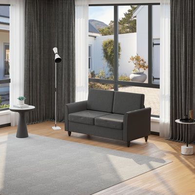 2-Seat Sofa Two-Seater Couch with Armrests and Wood Legs for Living Room, Bedroom