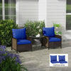 4-Piece Seat Cushion Pillows Replacement, Patio Chair Cushions Set with Back for Indoor Outdoor, Navy Blue
