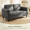 Vintage Loveseat, Upholstered Love Seat Furniture, Chenille-feel Fabric 2 Seater Sofa Couch with Rolled Arms, Gourd-Shaped Rubber Wood Legs for Living Room