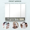 Wall Mounted Bathroom Medicine Cabinet with Mirror and Adjustable Shelves, Grey