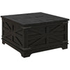 Farmhouse Coffee Table, Square Center Table with Flip-top Lids, Hidden Storage Compartment, Black