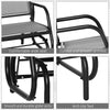Patio Glider with Breathable Mesh Fabric Seat & Backrest, Metal Frame Outdoor Glider Swing Chair with Armrests, Grey