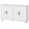 Kitchen Sideboard Cabinet with 4 Barn Doors and 2 Adjustable Shelves, Buffet Table for Living Room, Hallway