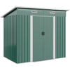 7'x 4' Metal Patio Storage Shed Garden Lockable Shed Tool Utility Storage Unit