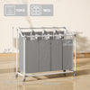 Laundry Hamper with Wheels, 160L Laundry Basket with 4 Removable Bags for Bedroom, Bathroom, Grey