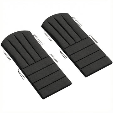 Set of 2 Patio Chair Cushions, High Back Adirondack Chair Cushion with Ties, High-Density Foam, Black