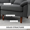 L-Shape Sofa, Modern Sectional Couch with Changeable Chaise Lounge, Pillows and Wooden Legs for Living Room
