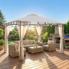 10' x 13' Patio Gazebo, UPF50+ Double Roof Outdoor Gazebo Canopy with Netting and Curtains, Steel Frame
