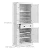 Long Standing Kitchen Cabinet w/ 2 Drawers MDF Board, White