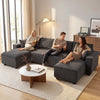 Modular U Shaped Couch, Sectional Sofa with Double Chaises and Spring Cushions