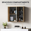 Wall Mount Medicine Cabinet with Mirror, Bathroom Cabinet Storage Organizer with 2 Doors, Cupboards and Shelves, Natural