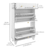 Slim Shoe Storage with 2 Flip Drawers and Adjustable Shelves Shoe Cabinet Organizer for 8 Pair,  White
