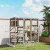 Wooden Catio Outdoor with Window Access, Waterproof Cover, Relaxing Condo, 5 Platforms, Doors, 59