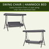 3 Person Porch Swing Bench with Adjustable Canopy, Cushions, Pillows for Porch and Backyard
