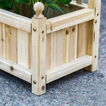 Raised Garden Bed with Trellis, Wood Planter Box for Garden, Free Standing Flower Bed, 25.2