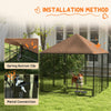 4.6' x 4.6' x 5' Outdoor Dog Kennel with Canopy, Rotating Bowls