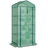 Mini Greenhouse with Screen Roof, Portable Small Greenhouse with Roll-Up Zipper Door, 27.6