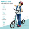 Youth Kick Scooter with Adjustable Handlebar and 16'' Inflatable Rubber Wheel for Kids and Teens 5+ Year Old