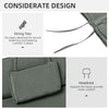 Garden Lounger Chair Cushion Replacement, Deep Seat Patio Cushions with Thick Padded, Headrest, Removable Cover, Cushion ONLY, Grey