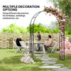 7.3ft Steel Garden Arch Trellis, Garden Arbor Trellis for Climbing Plants Roses Wisteria Vines, Flower Arch Wedding Arch Stand for Bridal Party Ceremony Decoration, Black