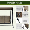 3 Person Porch Swing Outdoor Swing Chair with High Back Design, Side Pouches and Adjustable Canopy