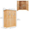 4x1.5ft Wooden Garden Storage Shed, Outdoor Tool Cabinet Organizer with Windows and Double Door, Nature Wood
