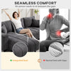 Sectional Couch with Integrated Seat, 3 Seater L-Shaped Sofa with Changeable Chaise, Spring Cushion, 2 Pillows