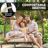 Double Wicker Egg Swing Chair with Stand, Foldable Hanging Egg Chair with UV Resistant Cushion, Headrest