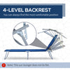 Outdoor Lounge Chair, Adjustable Folding Chaise Lounge,  Tanning Chair with Sun Shade for Beach, Camping, Hiking, Backyard, Blue