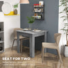 Square Dining Table, Modern Dining Room Table with Faux Cement Effect, Space Saving Small Kitchen Table, Cement Grey