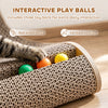 2PCS Cat Scratching Board L Shape Cat Scratcher Cat Scratching Pad with 3 Toy Balls, Catnip