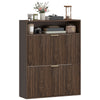 Shoe Cabinet with 2 Flip Drawers Narrow Shoe Storage Cabinet with Top Shelf for Entryway Hallway Coffee