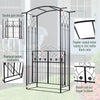 Outdoor Metal Trellis Garden Arch Arbor w/ Lucky Leaf Clover Gate for Ceremony Wedding Party Garden Lawn, Black
