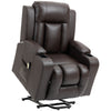 Electric Power Lift Chair, PU Leather Recliner Sofa with Footrest, Remote Control and Cup Holders