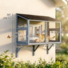 Catio Outdoor Cat Enclosure Expandable Wooden Cat House with 2 Doors for Window, 39.4
