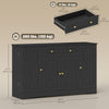 Sideboard Buffet Cabinet, Farmhouse Coffee Bar Cabinet with Door Shelves, Adjustable Shelves, Drawer, Barn Doors