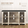 Rustic Sideboard, Buffet Cabinet with Adjustable Shelves for Living Room, Dining Room, Entryway, White Wood Grain