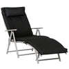 Outdoor Folding Chaise Lounge Chair Recliner with Portable Design, Adjustable Backrest, Cushion and Headrest, Black