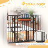 29.1''-41.3'' Extra Wide Dog Gate with Cat Door, Stair Pressure Fit, Auto Close, Double Locking, for Doorways, Hallways