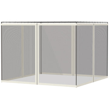 Replacement Mosquito Netting for Gazebo 10' x 13' Black Screen Walls for Canopy with Zippers