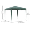 10x10ft Party Tent Portable Gazebo, Folding Garden Canopy Event Shelter Outdoor Sunshade Green