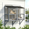 Catio Outdoor Cat Enclosure Wall-Mounted 2-Level Outdoor Cat House with Waterproof Roof 51.2