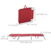 Outdoor Folding Chaise Lounge, Reclining Lounge Chair with Adjustable Backrest and Breathable Mesh Fabric, Wine Red