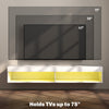 Modern Wall Mounted TV Stand with Storage and LED Lights for TVs up to 75