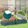 Set of 2 Galvanized Raised Beds for Garden, Outdoor Planter Box for Flowers, Herbs and Vegetables, Green