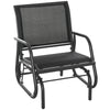 Patio Glider Outdoor Glider Chair with Breathable Mesh Seat & Backrest, Armrests and Metal Frame, Black